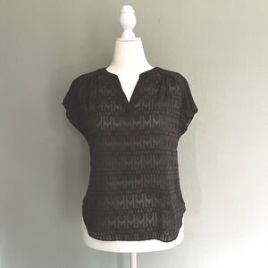 Banana Republic Dark Olive Textured Top Women’s S